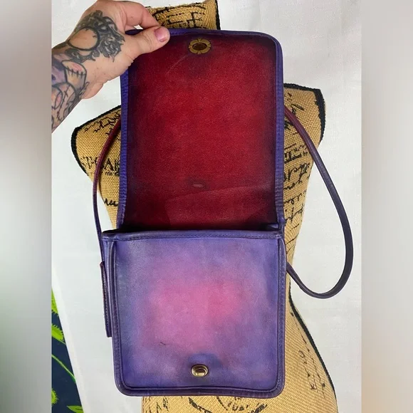 Recycled Riot hand dyed Vintage Coach Compact Pouch - Picture 6 of 15